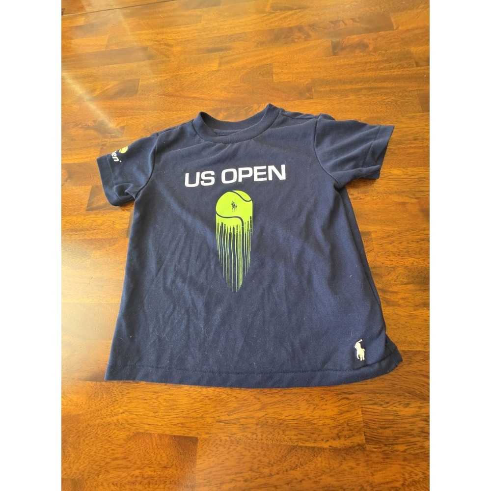 Polo Ralph Lauren Us Open Tennis Kids 2T Performance Tee Shirt Navy Blue Sku 91